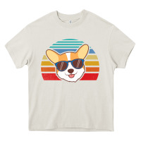 Cream cool corgi vintage 80s dog lover Heavy Core Tee - linhVisuals