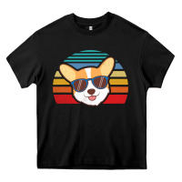 Black cool corgi vintage 80s dog lover Heavy Core Tee - linhVisuals