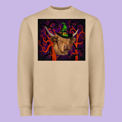 Halloween Glitter Highland Cow Tumbler Heavyweight Sweatshirt Designed By Ranaportraitstore
