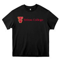 Black triton college Heavy Core Tee - linhVisuals