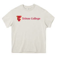 Cream triton college Heavy Core Tee - linhVisuals