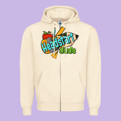 Headstart Dude Zipper Hoodie Designed By Jasminsmagicworld
