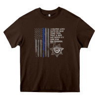 Chocolate Brown police in america correctional officer prayer Heavy Core Tee - linhVisuals
