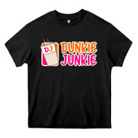 Black donut coffee lover dunkie junkie Heavy Core Tee - linhVisuals