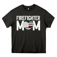 Asphalt female firefighter mom thin red line flag firefighting premium Heavy Core Tee - linhVisuals