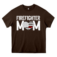 Chocolate Brown female firefighter mom thin red line flag firefighting premium Heavy Core Tee - linhVisuals