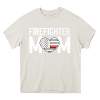 Cream female firefighter mom thin red line flag firefighting premium Heavy Core Tee - linhVisuals