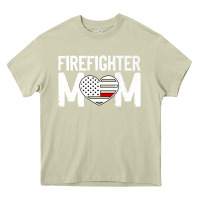 Mossy female firefighter mom thin red line flag firefighting premium Heavy Core Tee - linhVisuals