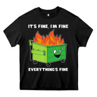 Black dumpster fire its fine im fine Heavy Core Tee - linhVisuals