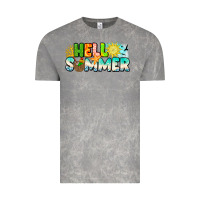Cloud Rock Hello Summer Vintage Tee - CowhideDigitalArt