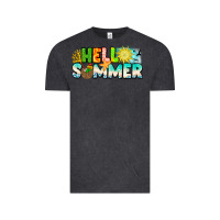 Vintage Black Hello Summer Vintage Tee - CowhideDigitalArt