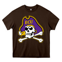 Chocolate Brown East Carolina Pirates Heavy Core Tee - linhVisuals