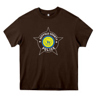 Chocolate Brown suffolk county police t shirt   scpd Heavy Core Tee - linhVisuals