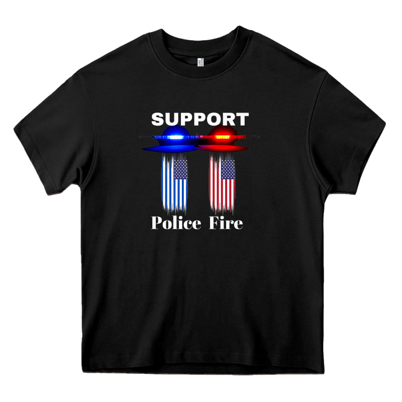 Support Our Police & Fire Departments   1st Responders Premium Heavy Core Tee by linhVisuals | Teevron