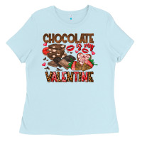 Baby Blue Chcolate is my Valentine Ladies Tee - CowhideDigitalArt