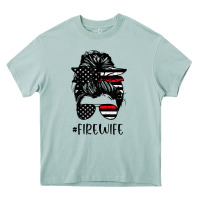 Arona fire wife messy bun firefighter wife thin red line husband Heavy Core Tee - linhVisuals