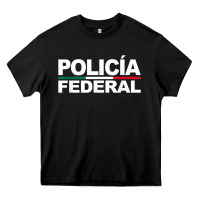 Black mexico policia federal mexican police law enforcement Heavy Core Tee - linhVisuals