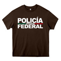 Chocolate Brown mexico policia federal mexican police law enforcement Heavy Core Tee - linhVisuals