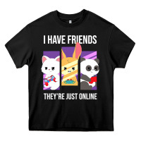 Black i have friends they are just online Heavy Core Tee - linhVisuals