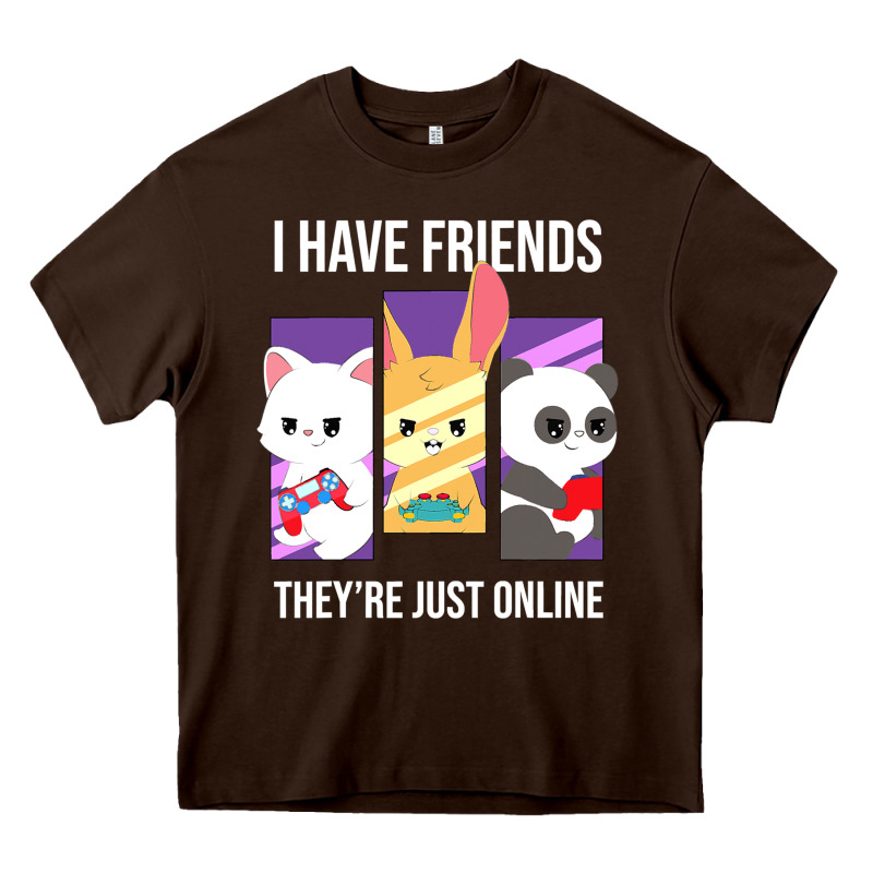 I Have Friends They Are Just Online Heavy Core Tee by linhVisuals | Teevron