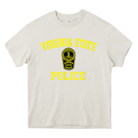 Cream virginia state police Heavy Core Tee - linhVisuals