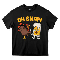 Black oh snap thanksgiving cute turkey day Heavy Core Tee - linhVisuals