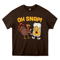 Chocolate Brown oh snap thanksgiving cute turkey day Heavy Core Tee - linhVisuals