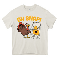 Cream oh snap thanksgiving cute turkey day Heavy Core Tee - linhVisuals