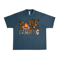 Midnight Navy Love Camping Urban Heavy Tee - CowhideDigitalArt