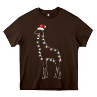 Chocolate Brown santa giraffe christmas color led Heavy Core Tee - linhVisuals