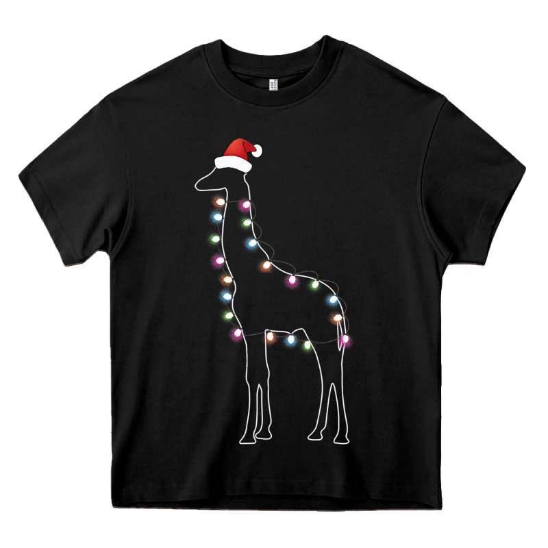 Santa Giraffe Christmas Color Led Heavy Core Tee by linhVisuals | Teevron