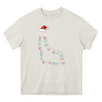 Cream santa giraffe christmas color led Heavy Core Tee - linhVisuals