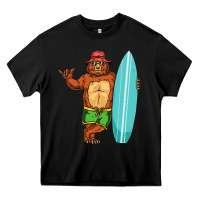 Black surfing premium Heavy Core Tee - linhVisuals