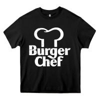 Black vintage burger chef classic Heavy Core Tee - linhVisuals