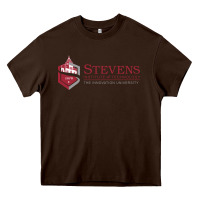 Chocolate Brown Stevens Institute of Technology Heavy Core Tee - linhVisuals