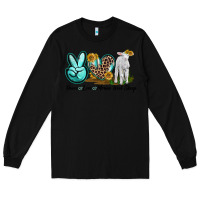 Black Peace Love Merino Wool Sheep Long Sleeve Tee - LillyAllenDesigns