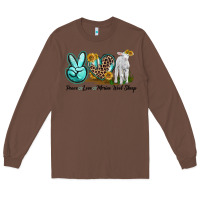 Chestnut Peace Love Merino Wool Sheep Long Sleeve Tee - LillyAllenDesigns