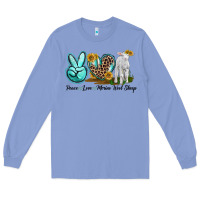 Colony Blue Peace Love Merino Wool Sheep Long Sleeve Tee - LillyAllenDesigns
