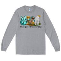 Heather Grey Peace Love Merino Wool Sheep Long Sleeve Tee - LillyAllenDesigns