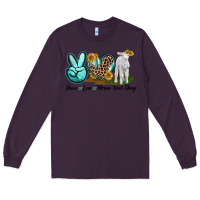 Plum Peace Love Merino Wool Sheep Long Sleeve Tee - LillyAllenDesigns