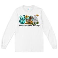 White Peace Love Merino Wool Sheep Long Sleeve Tee - LillyAllenDesigns