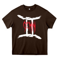 Chocolate Brown zodiac series gemini classic Heavy Core Tee - linhVisuals