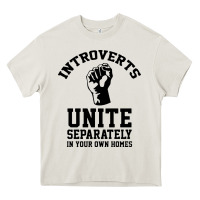 Cream introverts unite Heavy Core Tee - linhVisuals