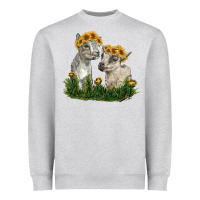 Heather Grey baby goats Heavyweight Sweatshirt - RanaPortraitStore