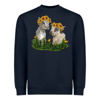 Navy baby goats Heavyweight Sweatshirt - RanaPortraitStore