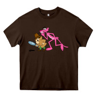 Chocolate Brown the pink panther Heavy Core Tee - linhVisuals