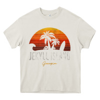 Cream jekyll island beach georgia ga palms vacation surf sundown tank top Heavy Core Tee - linhVisuals
