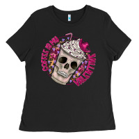 Black Coffee is my Valentine Ladies Tee - CowhideDigitalArt