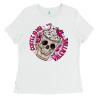 White Coffee is my Valentine Ladies Tee - CowhideDigitalArt