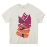 Cream Dune Sandworm Heavy Core Tee - linhVisuals